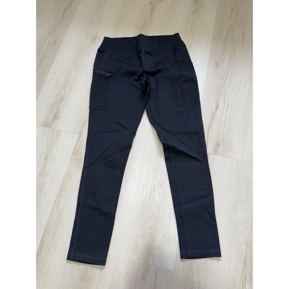 Woman's Carhartt Fitted Force Black Straight Leg Stretchy Pants Size Small